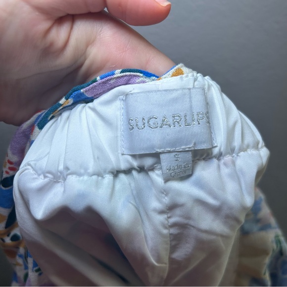 Sugarlips Floral Multicolor Ojai Honey Surplice Romper women’s small boho summer - Picture 8 of 10